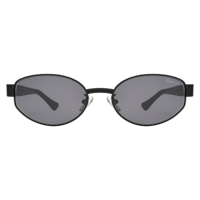 Bellagio A Sunglasses front view in Matte Black with Grey