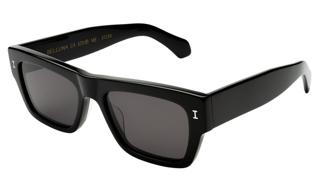 Belluna Sunglasses Side Profile in Black / Grey Flat