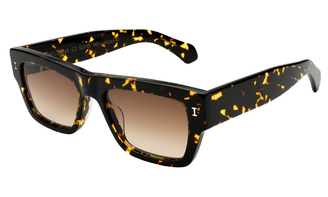 Belluna Sunglasses Side Profile in Flame / Brown Flat Gradient