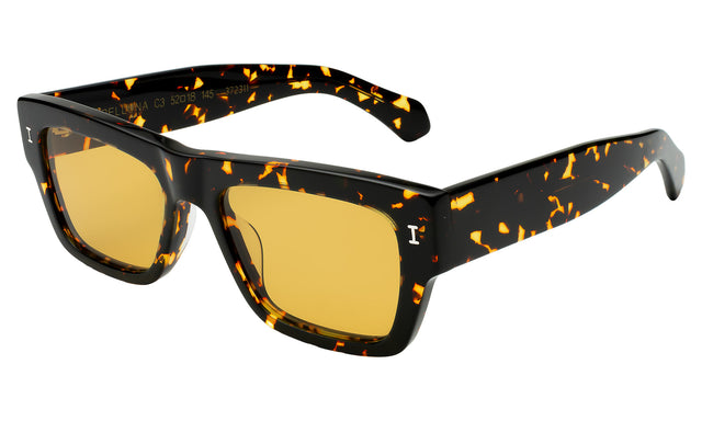 Belluna Sunglasses side view in Flame / Honey Flat See Through