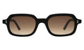 Front view of Berlin Sunglasses in Black/Brown Gradient