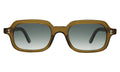 Front view of Berlin Sunglasses in Moss/Olive Gradient