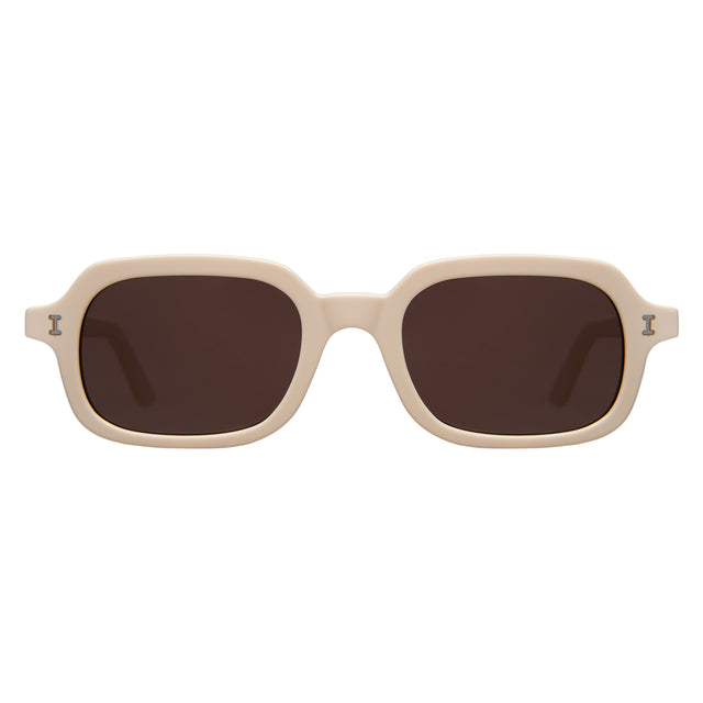 Berlin Sunglasses front view in Cream with Brown