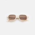 Front view of Berlin Sunglasses in Cream/Brown Gradient