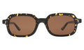 Front view of Berlin Sunglasses in Flame/Brown