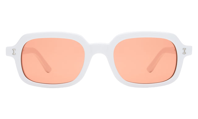 Berlin Sunglasses in White with Guava See Through