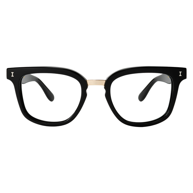 Bobby Optical front view in Black/Gold Optical