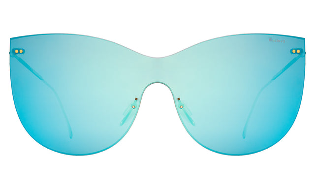 Boca Mask Sunglasses front view in Ice Blue with Ice Blue