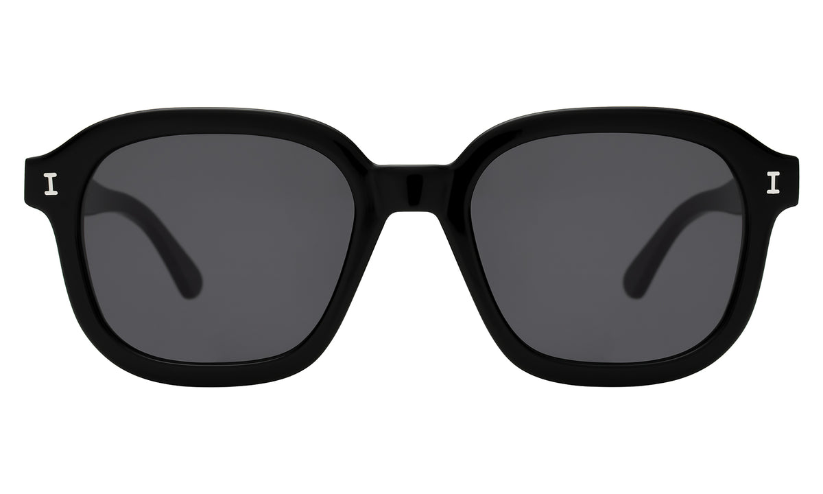 Bogota E Sunglasses in Black with Grey Flat lenses, front view