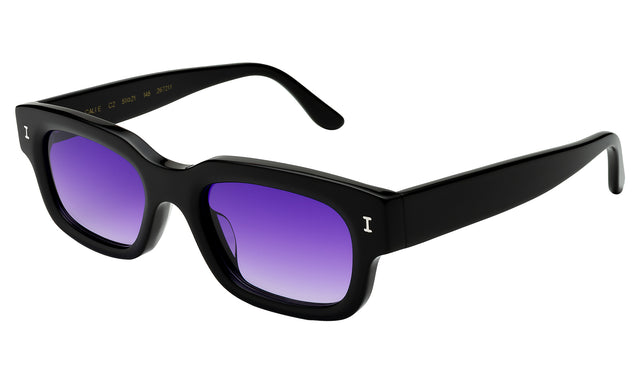 Cali E Sunglasses side view in Black / Purple Gradient