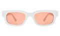 Front view of Cali E Sunglasses in White/Guava See Through