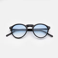 Front view of Capri Sunglasses in Black/Blue Gradient See Through