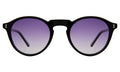 Front view of Capri Sunglasses in Black/Purple Gradient