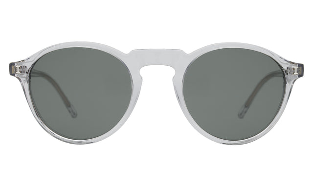 Capri Sunglasses front view in Clear with Olive