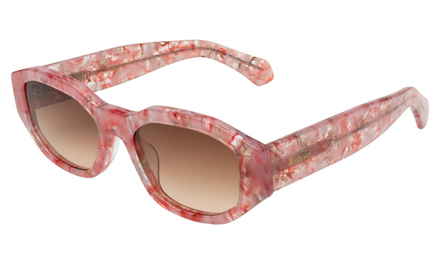 Cassette Sunglasses Side Profile in Rose Quartz / Brown Flat Gradient