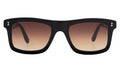 Front view of Catania Sunglasses in Black/Brown Flat Gradient