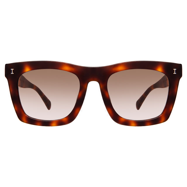 Charleston Sunglasses front view in Havana with Taupe Flat Gradient