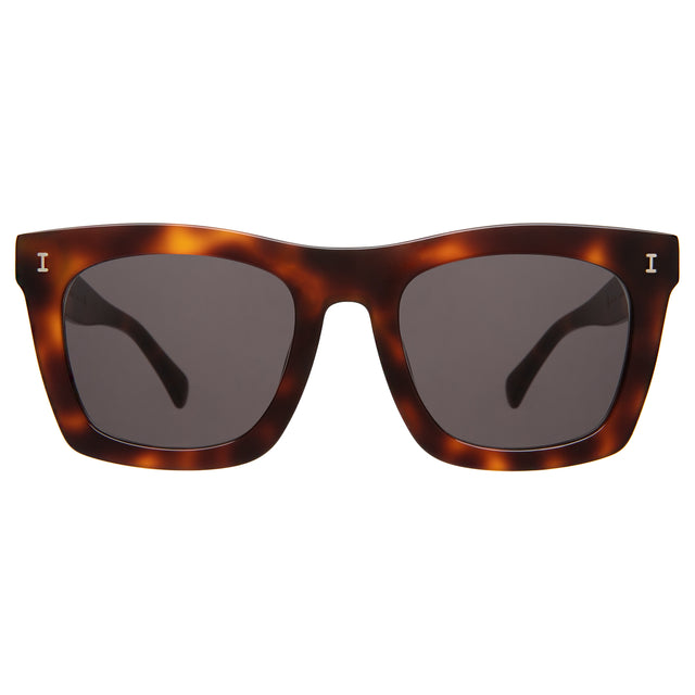 Charleston Sunglasses front view in Havana with Grey Flat
