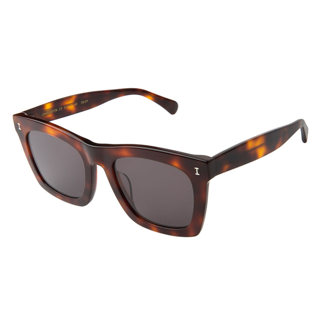 Charleston Sunglasses side view in Havana / Grey Flat