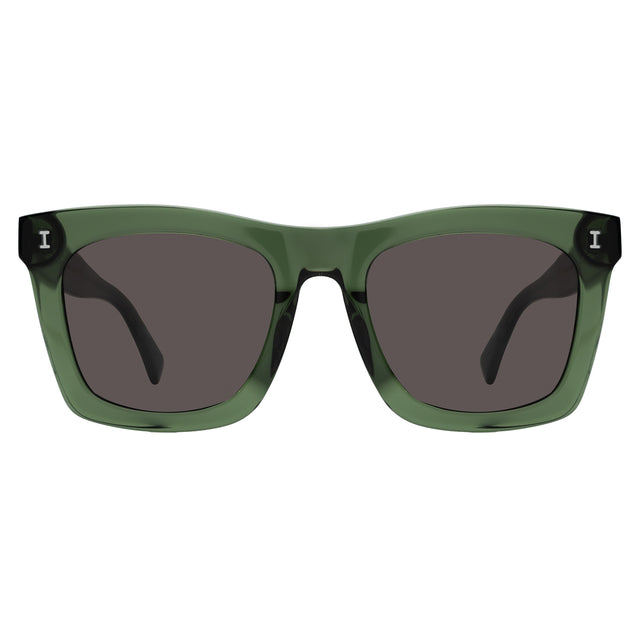 Charleston Sunglasses front view in Pine with Grey Flat