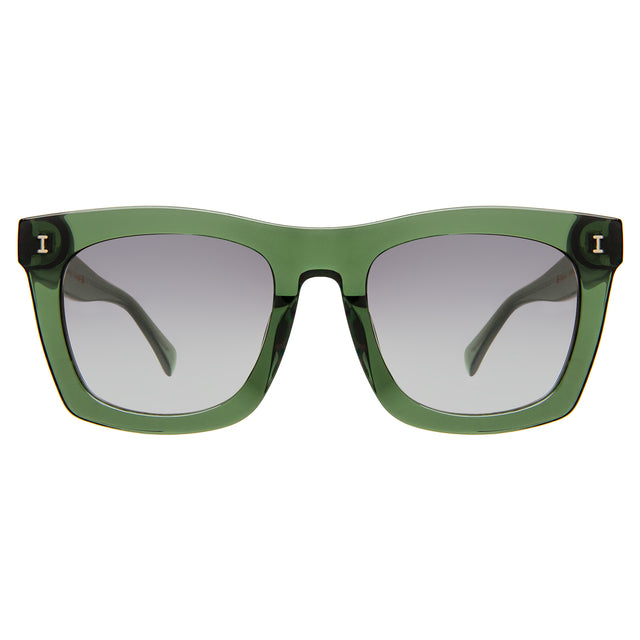 Charleston Sunglasses front view in Pine with Grey Flat Gradient