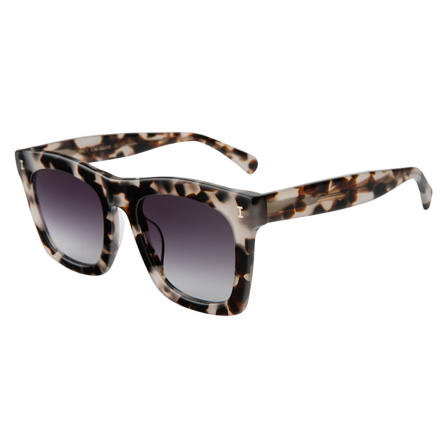 Charleston Sunglasses side view in White Tortoise / Grey Flat Gradient