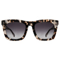 Front view of Charleston Sunglasses in White Tortoise/Grey Flat Gradient