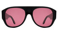 Front view of Colorado Sunglasses in Black/Plum See Through
