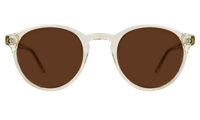 Como Sunglasses front view in Champagne with Brown