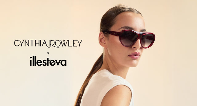 Woman in a white blouse wearing Cynthia Rowley x illesteva