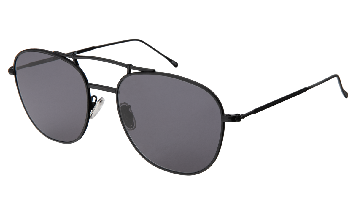 Cyprus Sunglasses in Matte Black with Grey Flat lenses, side view