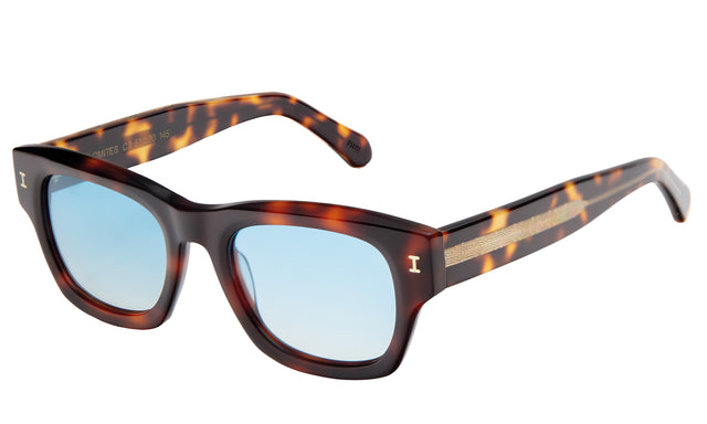 Dolomites Sunglasses side view in Havana/Gold / Blue Gradient See Through