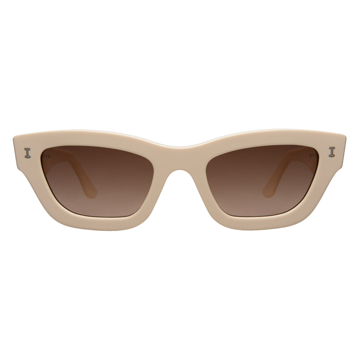 Donna Sunglasses in Cream with Brown Gradient lenses, front view