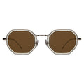 Front view of Dylan Tate Sunglasses in Champagne/Silver/Brown Flat