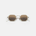 Front view of Dylan Tate Sunglasses in Champagne/Silver/Brown Flat