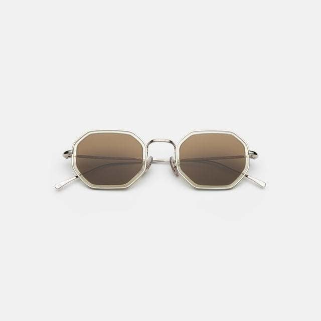 Dylan Tate Sunglasses side view in Champagne Silver / Brown Flat