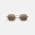 Front view of Dylan Tate Sunglasses in Matte Clear/Gold/Brown Flat