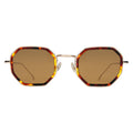 Front view of Dylan Tate Sunglasses in Star Tortoise/Gold/Brown Flat