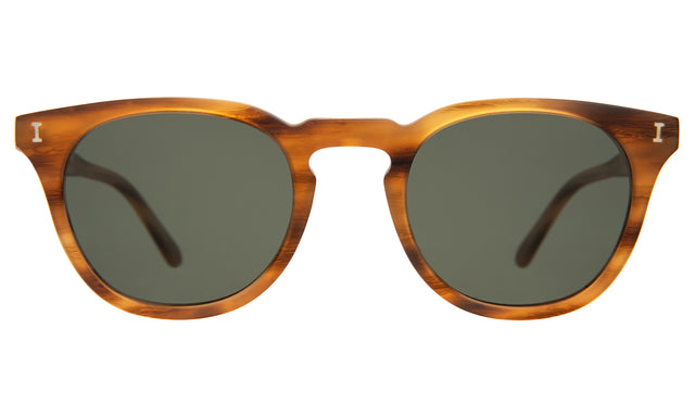 Eldridge 48 Light Sunglasses in Matte Teak with Olive Flat