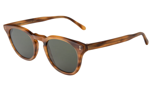 Eldridge 48 Light Sunglasses Side Profile in Matte Teak / Olive Flat