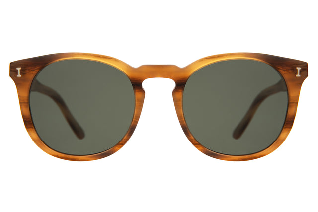 Eldridge 56 Light Sunglasses in Matte Teak with Olive Flat