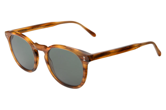 Eldridge 56 Light Sunglasses Side Profile in Matte Teak / Olive Flat