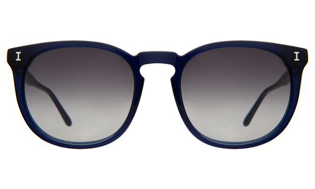 Eldridge 56 Sunglasses front view in Navy with Grey Flat Gradient