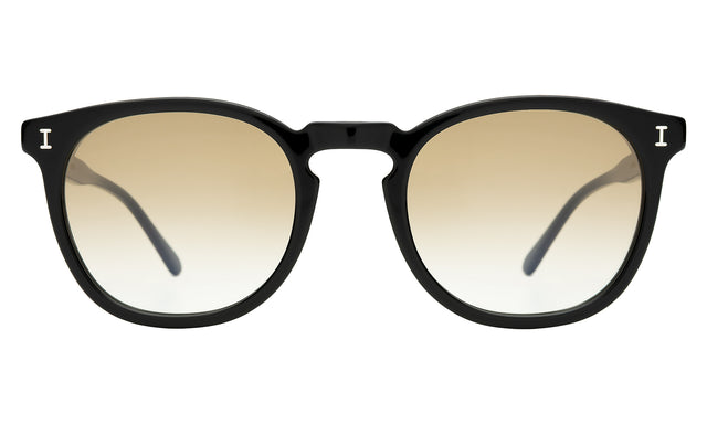 Eldridge Sunglasses front view in Black with Taupe Flat Gradient