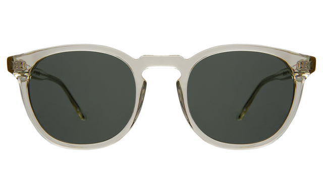 Eldridge Sunglasses front view in Champagne with Olive Flat