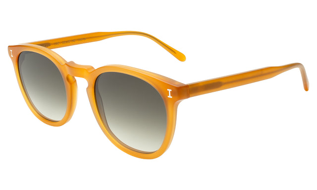 Eldridge Sunglasses Side Profile in Matte Honey / Olive Flat Gradient