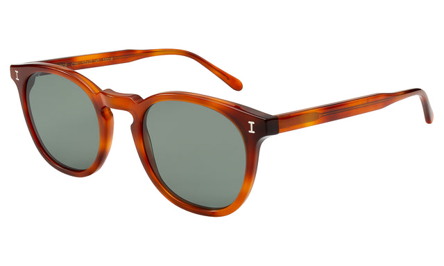 Eldridge Sunglasses side view in Red Havana / Olive Flat