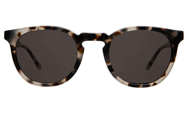 Eldridge Light Sunglasses in White Tortoise with Grey Flat