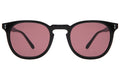 Front view of Eldridge 48 Sunglasses in Black/Plum Flat See Through