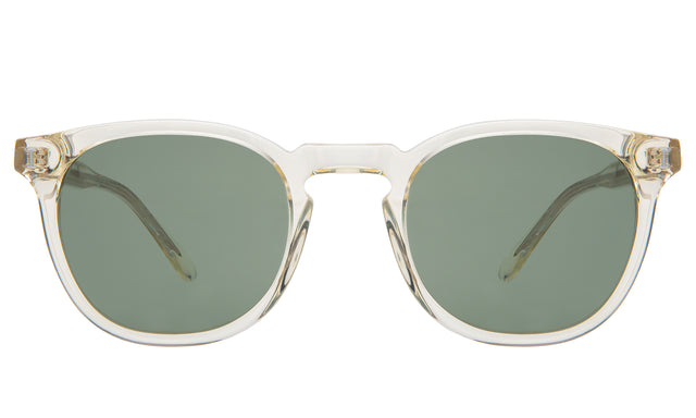Eldridge 48 Sunglasses front view in Champagne with Olive Flat